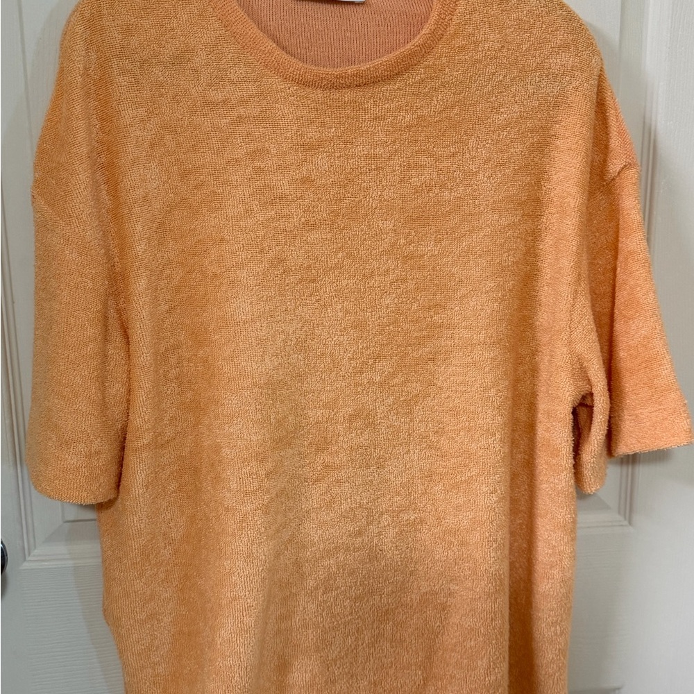 Zara Peach Textured Knit Top
